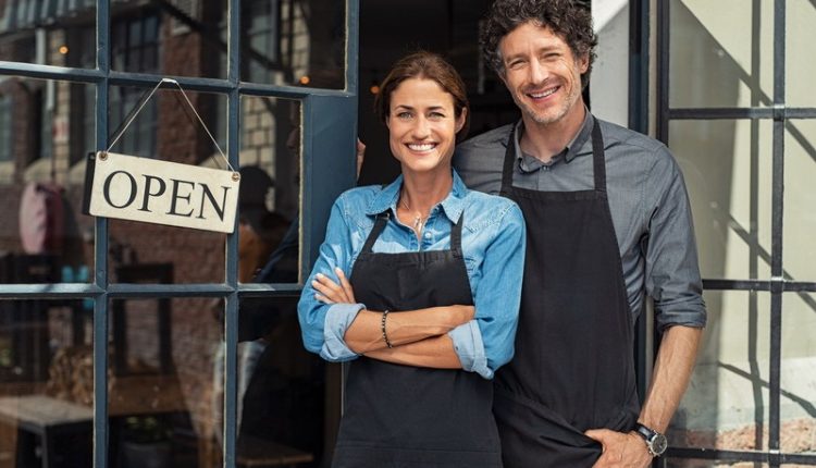 Small business owners couple